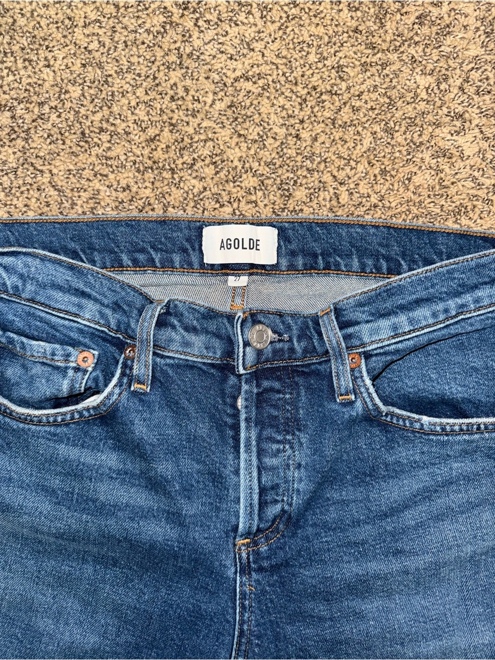 AGOLDE Cocktail Ankle Jeans Women’s Size 27 Medium Wash Mid Rise Slim Straight - Picture 3 of 10